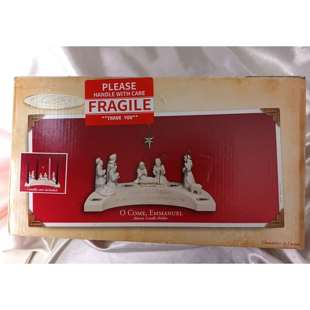 O Come, Emmanuel Nativity 2004 Hallmark Keepsake Advent ~ Candle Holder ~ w/ Box